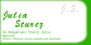 julia sturcz business card